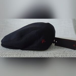 NWT ISAIA NAPOLI Dark Blue and Red Cashmere Hat Made In Italy Size:58